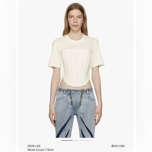 NEW Dion lee cotton jersey corset t-shirt Mint Color AUTHENTIC NWT Sz Small